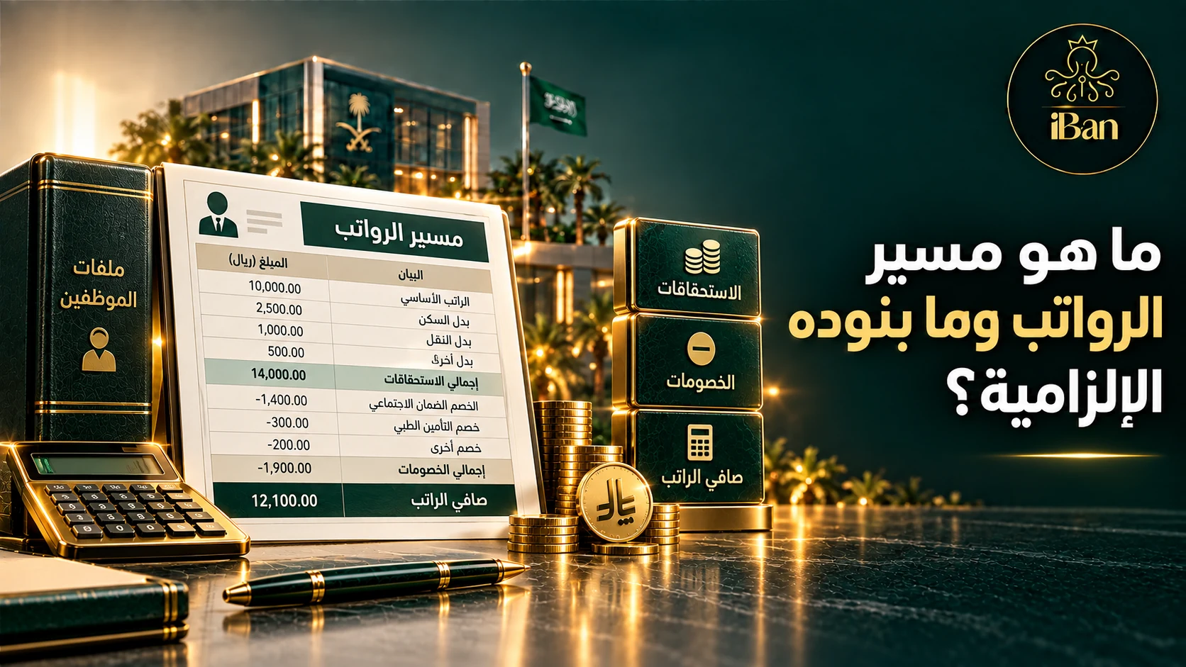 مسير رواتب الموظفين تصميم يوضح ما هو مسير الرواتب وما بنوده الإلزامية؟