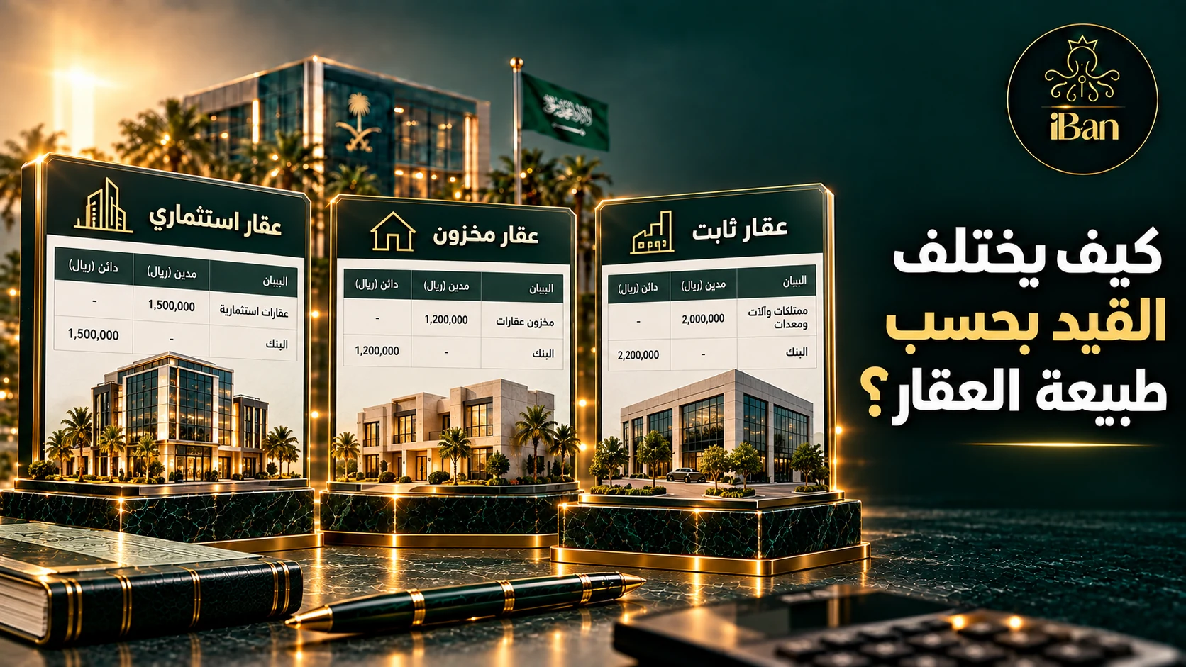 تصميم يوضح كيف يختلف القيد بحسب طبيعة العقار؟