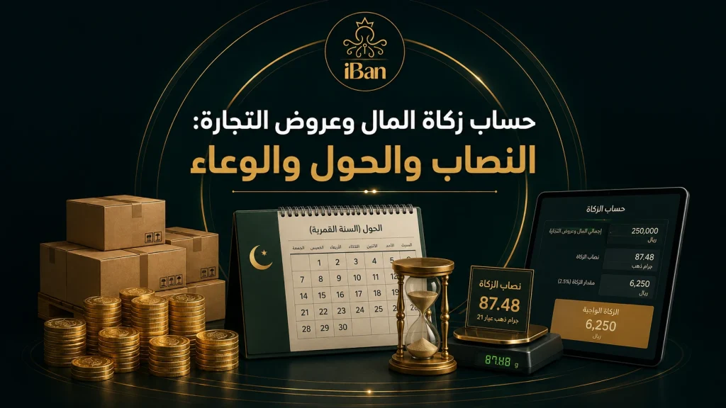حساب زكاة المال وعروض التجارة والنصاب والحول والوعاء