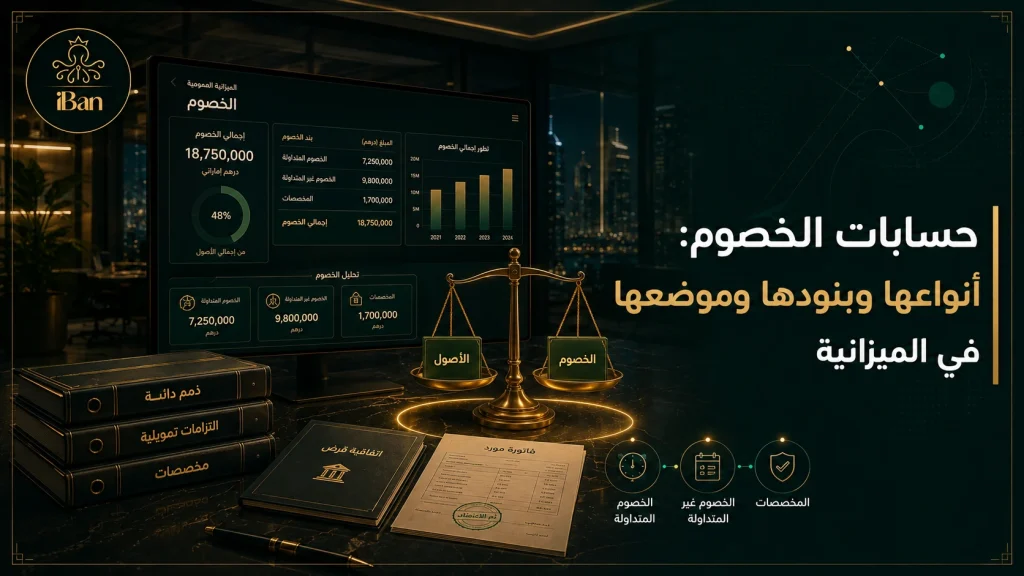 حسابات الخصوم وأنواعها وبنودها في الميزانية العمومية